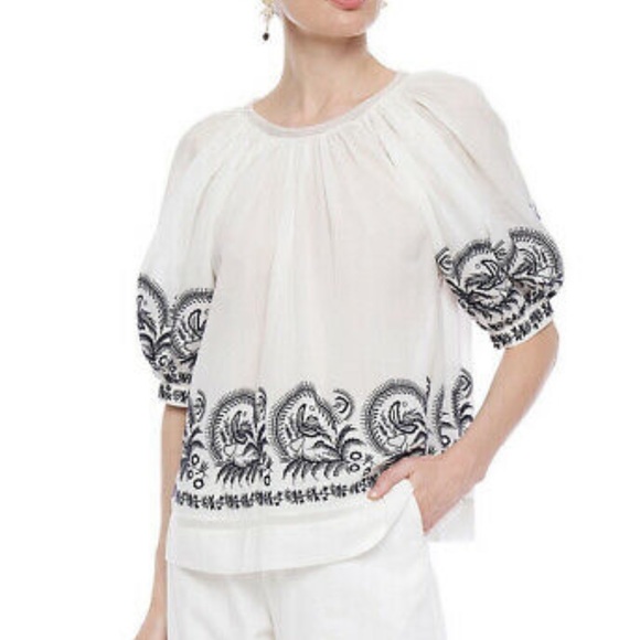 Ulla Johnson Blythe Embroidered Blouse - Picture 2 of 9